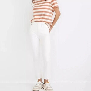 New Madewell The Curvy Perfect Vintage Jean Tile White 33